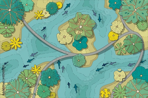 top view tree vector set for architectural and landscape design.
