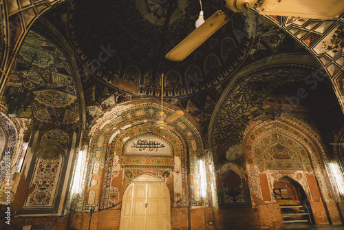 Interior View to an Old Mahabat Khan Mosque in Peshawar, Pakistan photo
