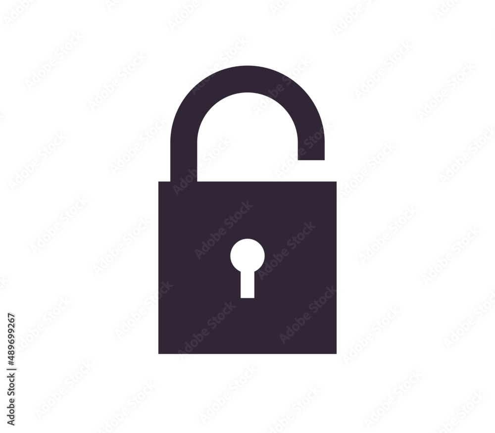 Padlock and unlocked flat vector illustration.
