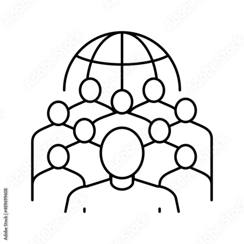 society people line icon vector illustration