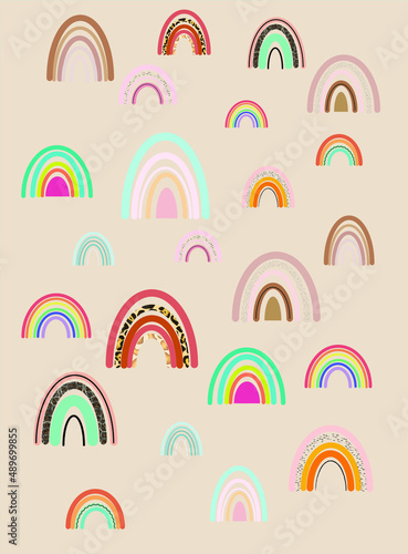 Modern vector illustration with colorful rainbow.These elements can be used for postcards,backgrounds,congratulations.