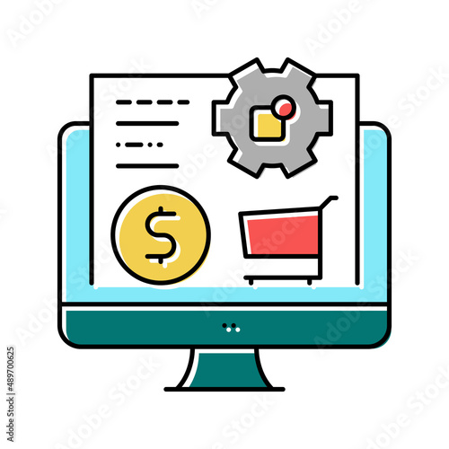 purchasing online color icon vector illustration