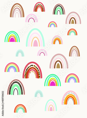 Modern vector illustration with colorful rainbow.These elements can be used for postcards,backgrounds,congratulations.EPS10