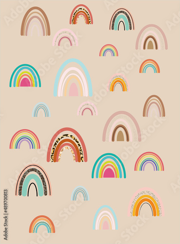 Modern illustration with colorful rainbow.These elements can be used for postcards,backgrounds,congratulations.