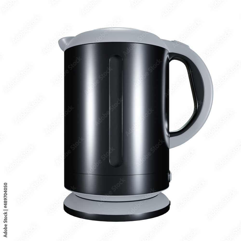 Black electric kettle on white background. Kitchen equipment Black electric kettle on white background. Kitchen equipment