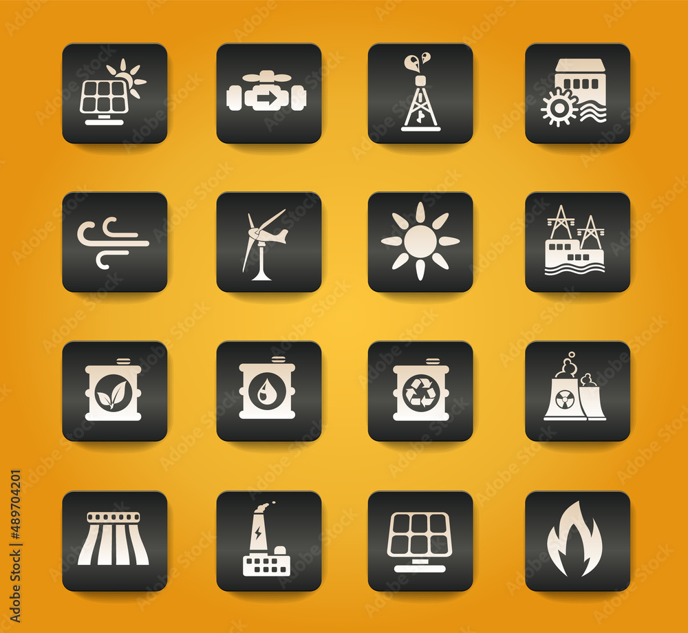 Power generation industry icons Power generation industry icons