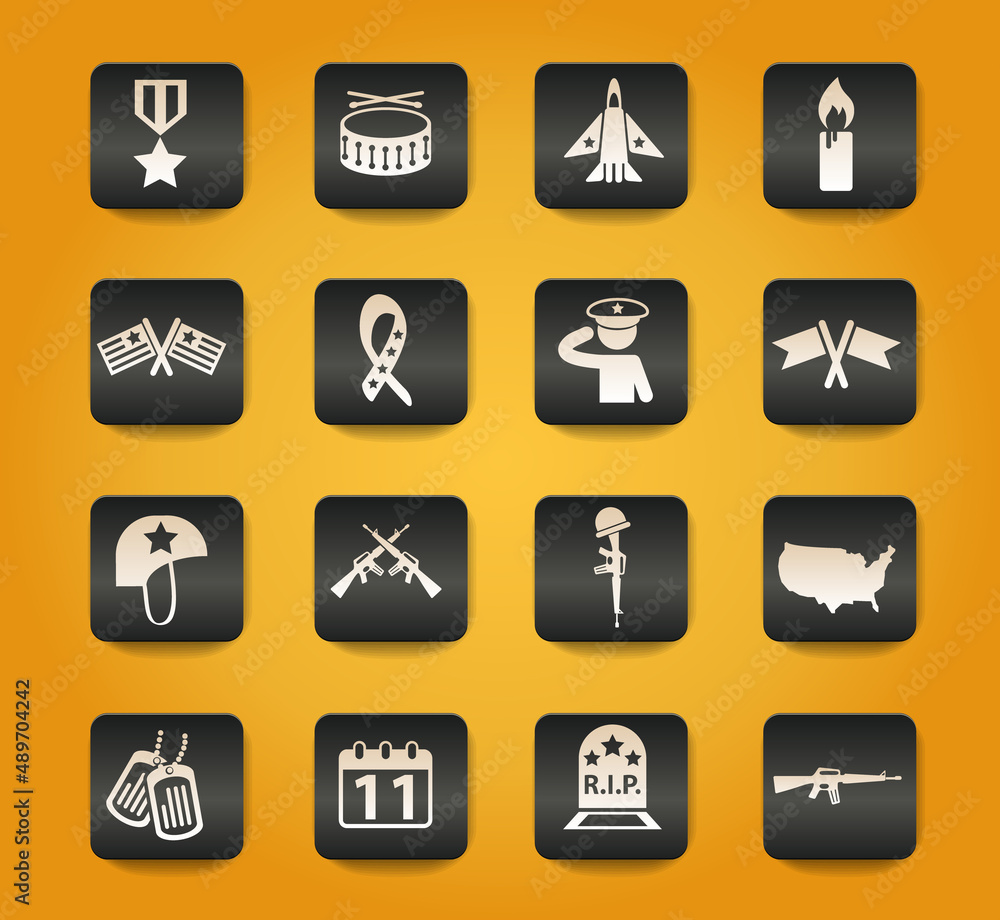 veterans day icon set veterans day icon set