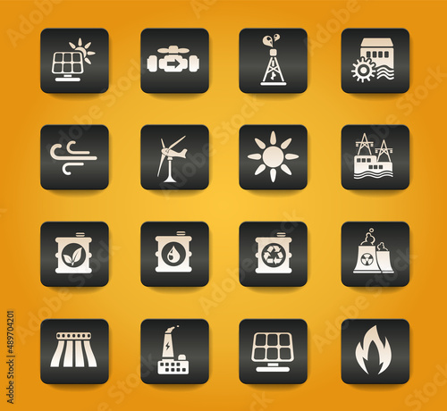 Power generation industry icons