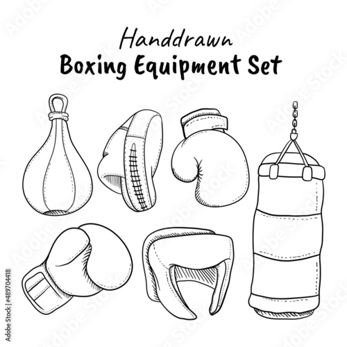 Hand drawn Boxing Equipments