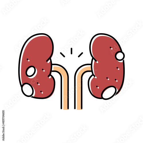 glomerulonephritis kidney disease color icon vector illustration