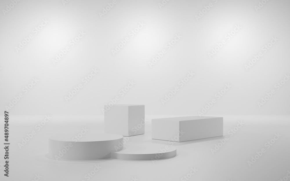 abstract background 3d render of minimalist podium in white gray studio and lighting for product display. abstract background 3d render of minimalist podium in white gray studio and lighting for product display.