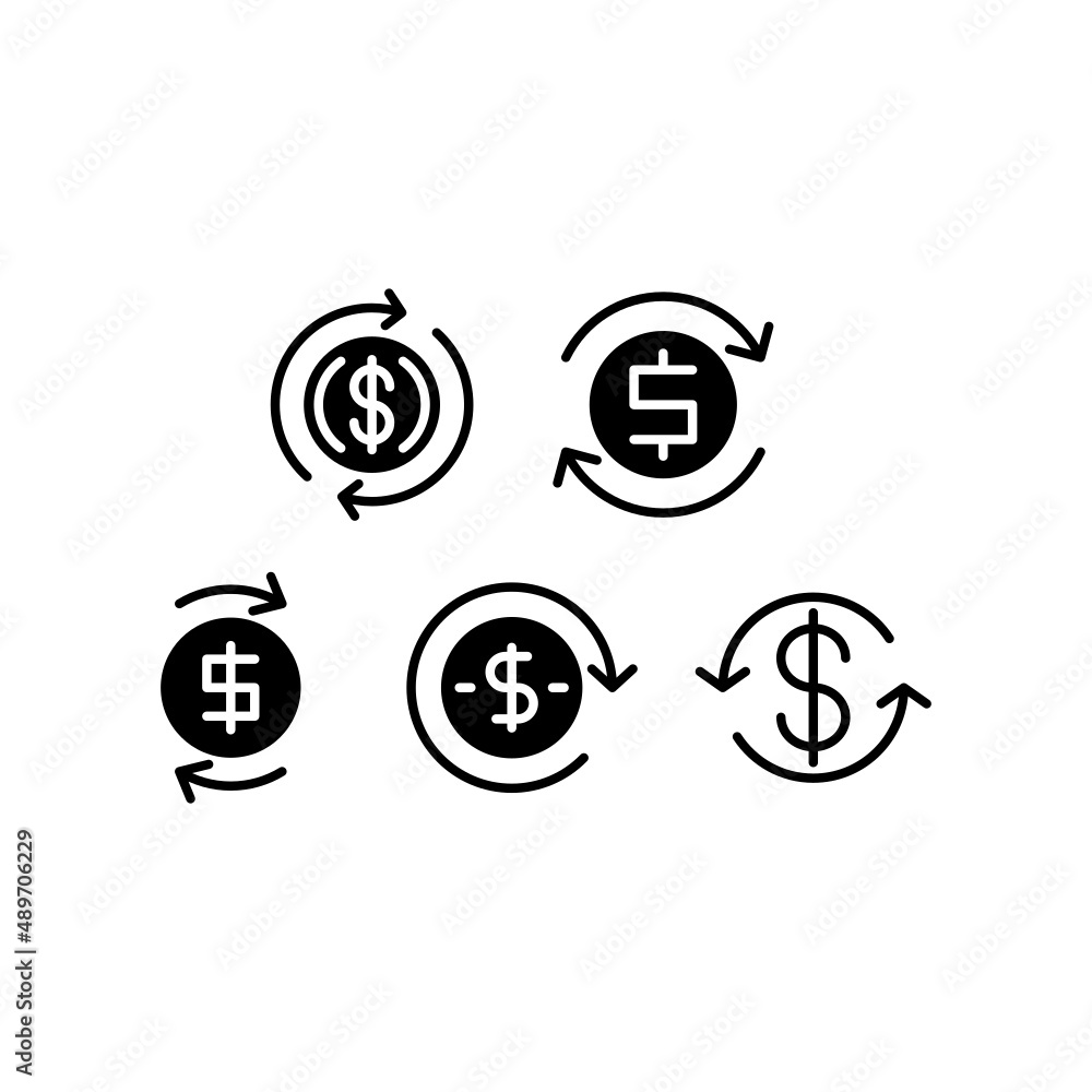 Reload Money Icon Set Vector Illustration