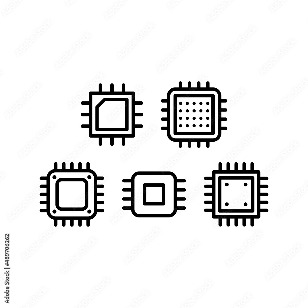 Processor Icon Set Vector Illustration Processor Icon Set Vector Illustration