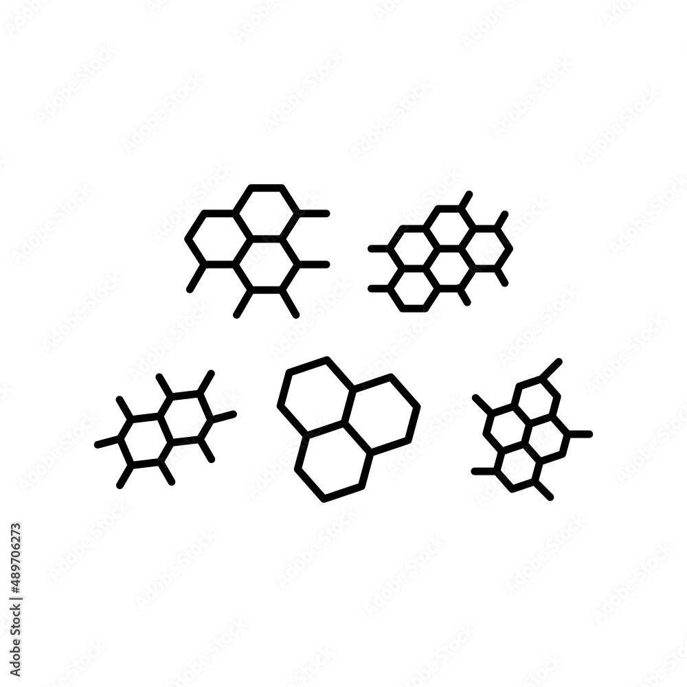 Obraz premium Molecule Icon Set Vector Illustration