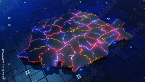 Romania map digital 4k 