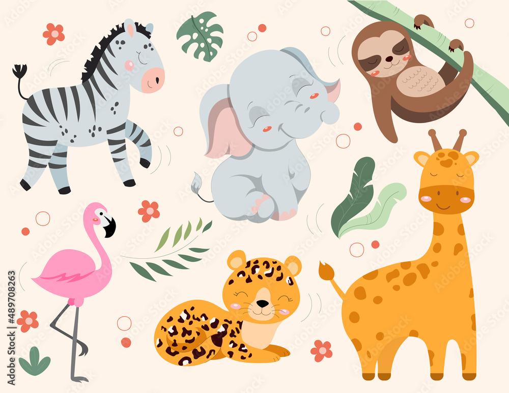 Naklejka premium Set of animals