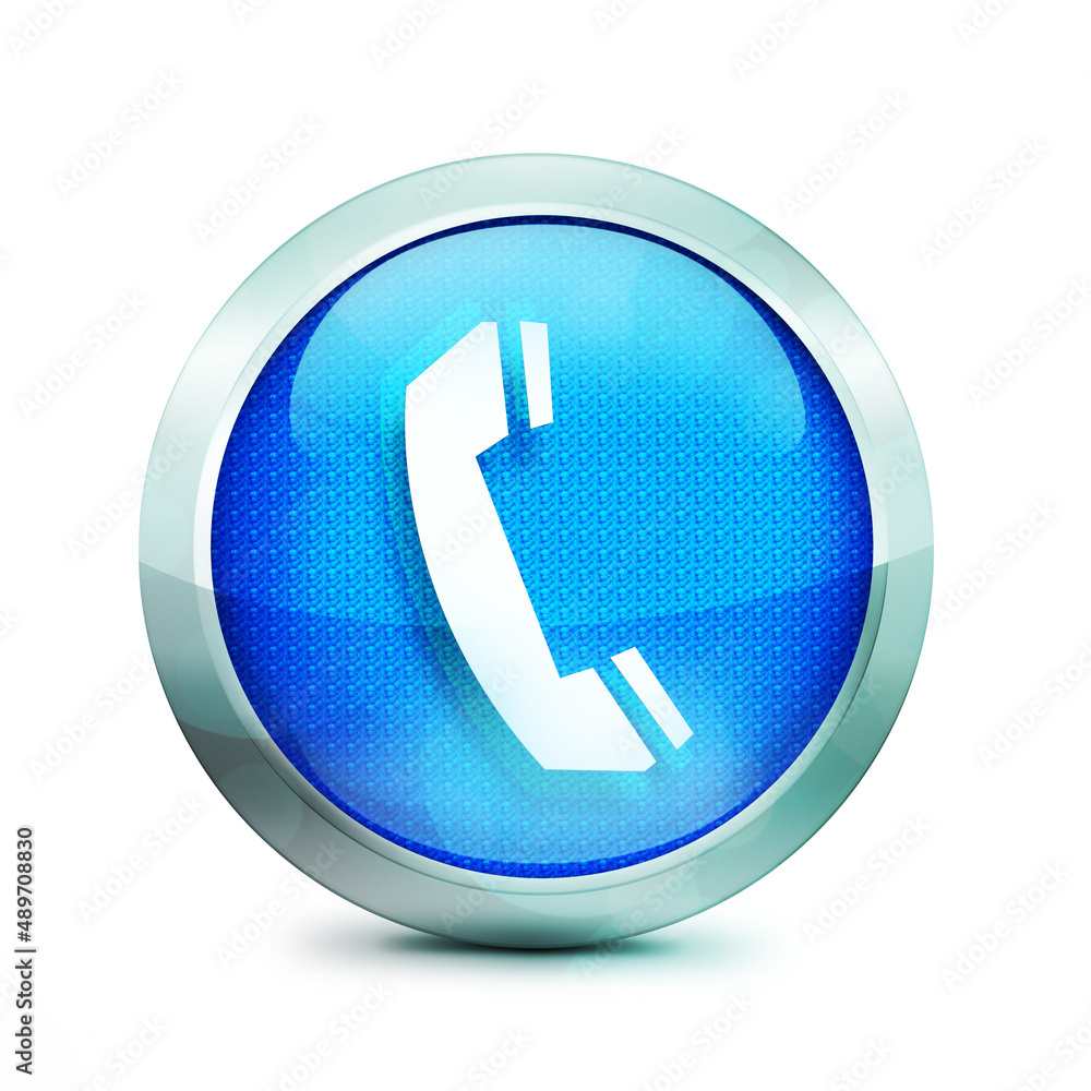 Phone icon 3d blue button Phone icon 3d blue button