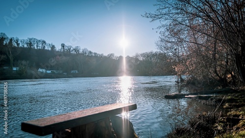Konstfotografi lake in the park, Auvers sur Oise, France