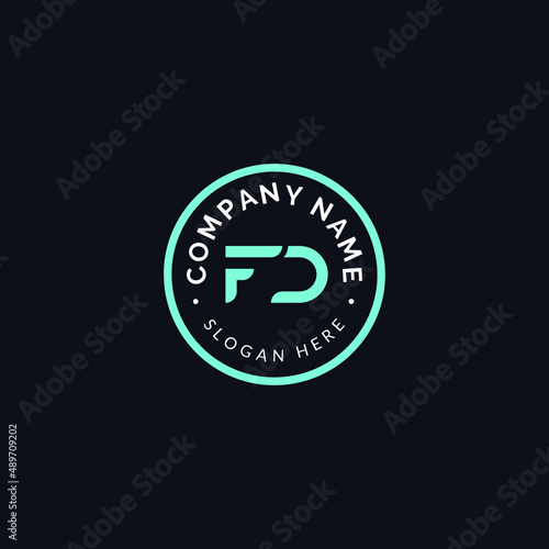 fd initials for company logo template photo