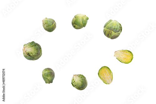 Brussels sprout isolated whole and in pieces