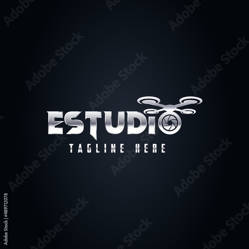 Drone logo design template. Drone icon vector illustration