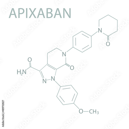 Apixaban molecular skeletal chemical formula. 