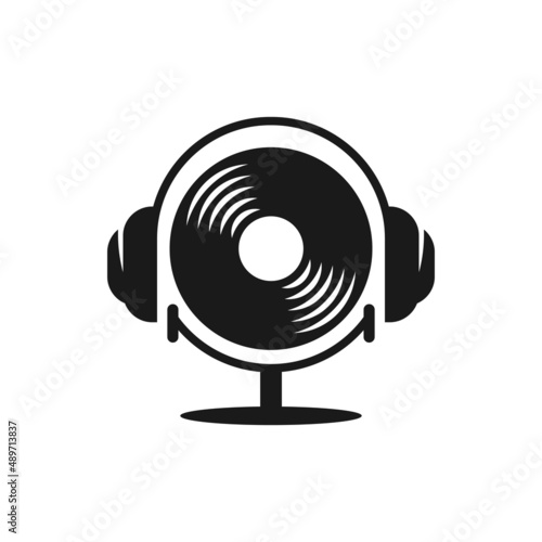 Music Logo Design With Headphone  Illustration