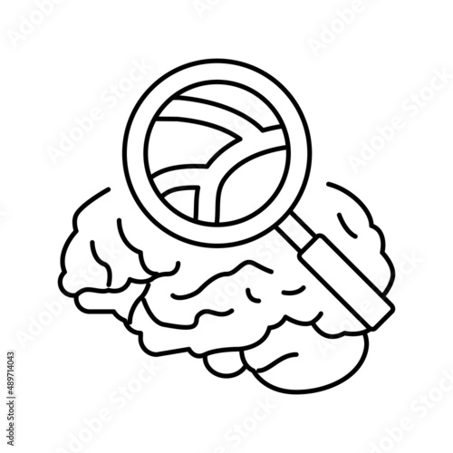 neurovascular surgery line icon vector illustration