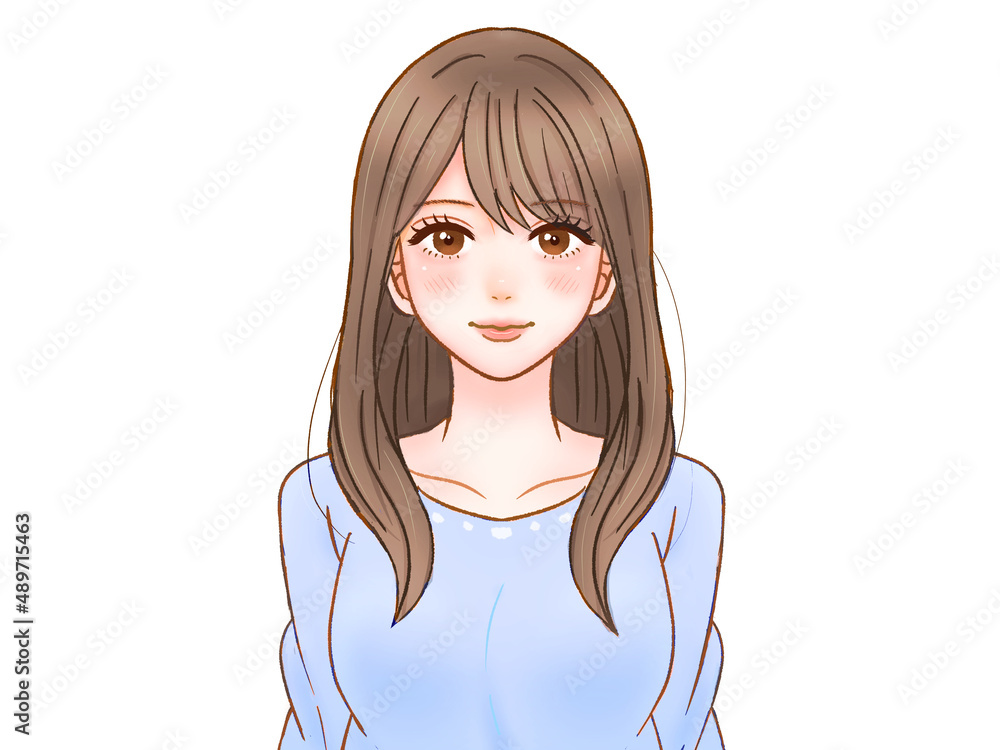 髪の長い大人女性＿ポーズなし