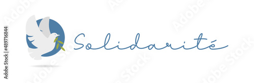 Bannière solidarité - illustration, colombe et typographie