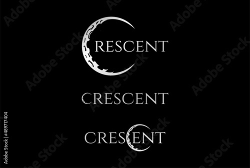Initial C for Crescent Moon Letter Text Word Font Type Typography Logo Design Vector