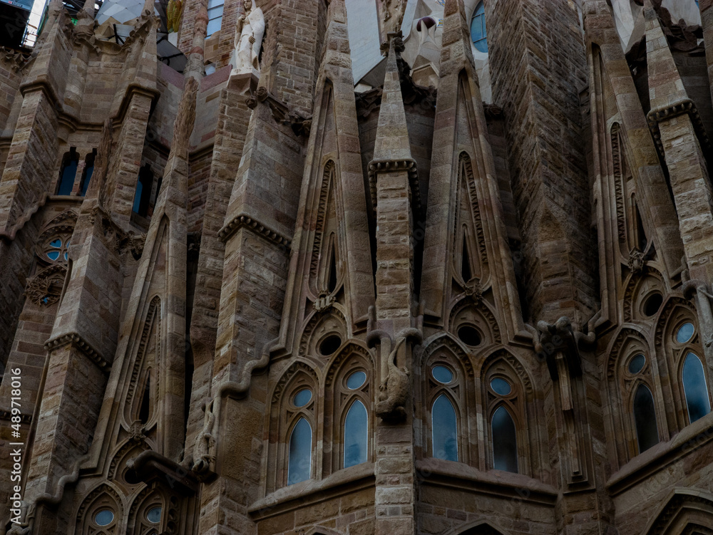 sagrada familia. gothic cathedral in barcelona.