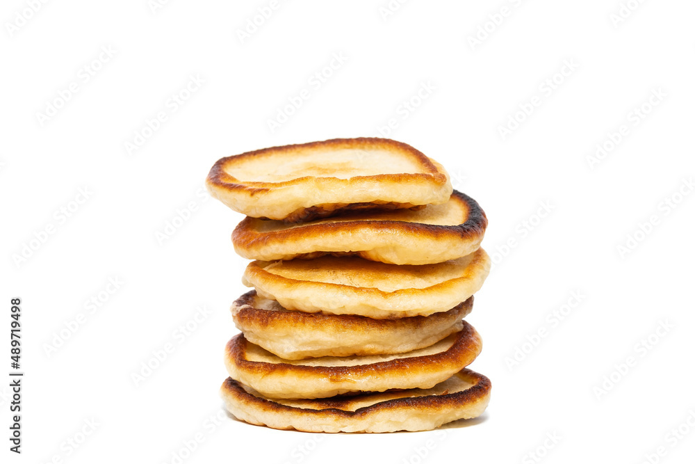 Stack of tasty pancakes on white background Stack of tasty pancakes on white background