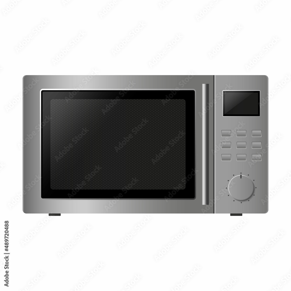 Microwave isolated on White Background. Cooking equipment, electrical appliances, kitchen technology concept. Stock vector illustration Isolated on white background in flat cartoon style. Microwave isolated on White Background. Cooking equipment, electrical appliances, kitchen technology concept. Stock vector illustration Isolated on white background in flat cartoon style.