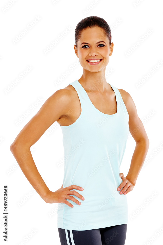 Confidence personified. Portrait of an attractive young woman standing with her hands on her hips. Confidence personified. Portrait of an attractive young woman standing with her hands on her hips.
