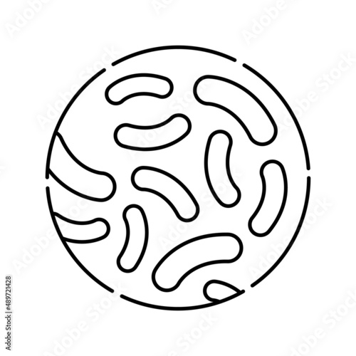 lactococcus probiotics line icon vector illustration
