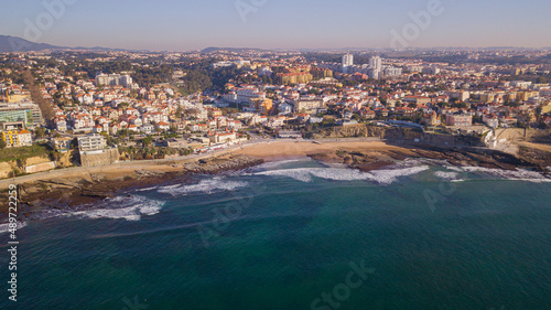beach of São João do Estoril viewed from sky
