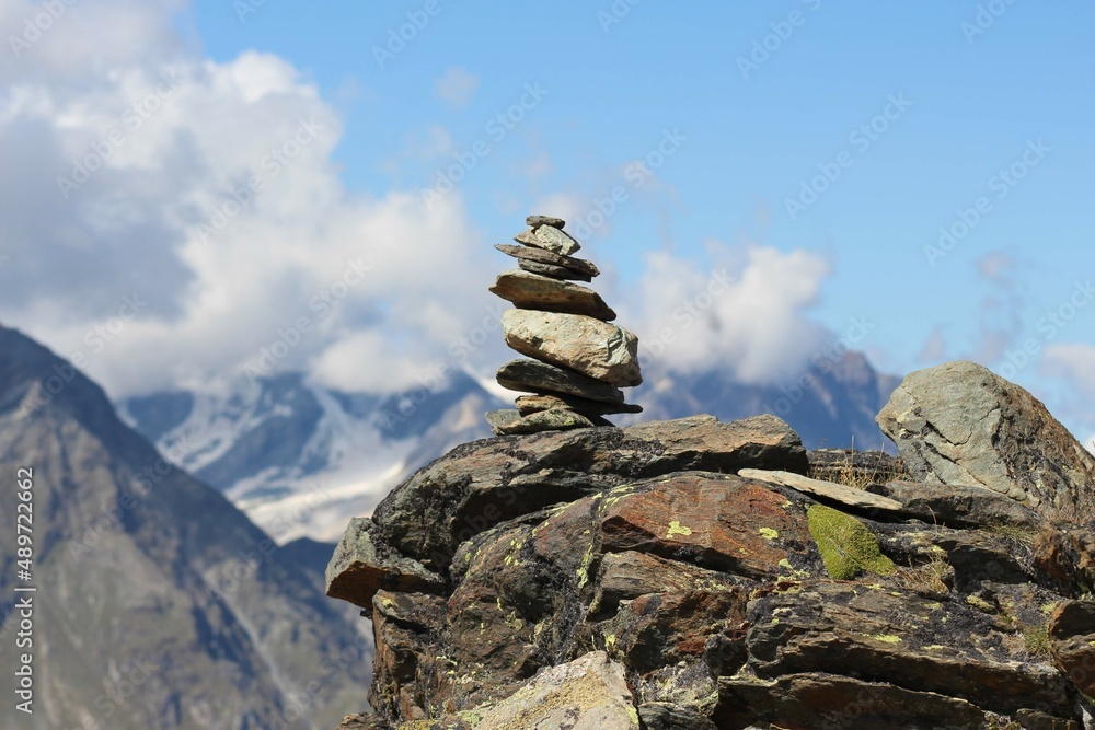 pebble tower in the mountains 
