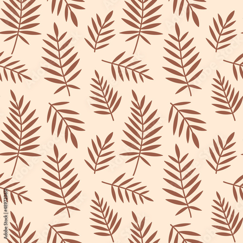 Tropical seamless pattern. Botanical design. Floral boho design. Bohemian style for clothing. Vector stock illustration