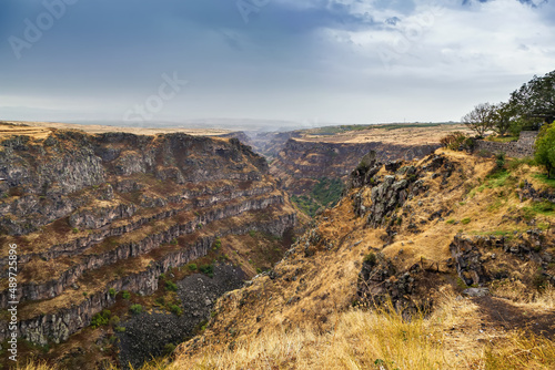 The deep gorge is carved by the Kasagh River  Armenia
