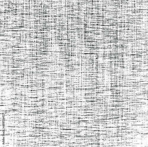 Vector fabric texture. Distressed texture of weaving fabric. Grunge background. Abstract halftone vector illustration. Overlay to create interesting effect and depth. Black isolated on white. EPS10.
