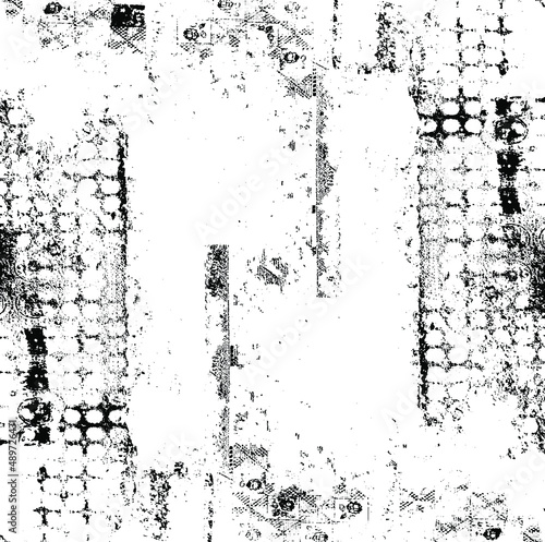 Wallpaper Mural Monochrome texture composed of irregular graphic elements. Distressed uneven grunge background. Abstract vector illustration. Overlay for interesting effect and depth. Isolated on white background. Torontodigital.ca