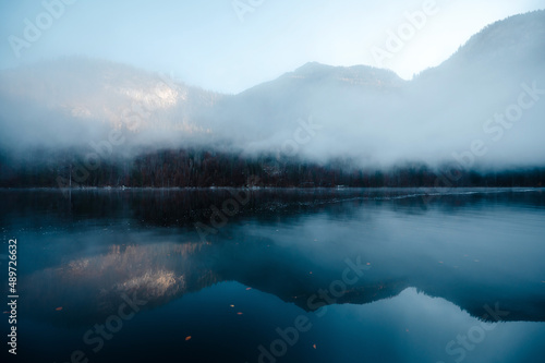 Morning winter fog over lake Konigsee in Berchtesgaden © WellStock