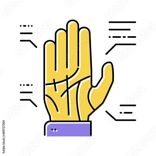 palmistry astrological color icon vector illustration
