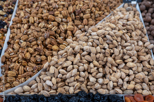 Dried fruits and nuts on lo...