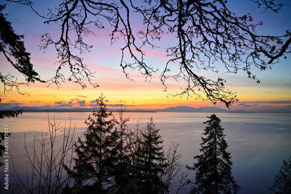 Sunset over the San Juan Islands In The Pacific Northwest Sunset over the San Juan Islands In The Pacific Northwest