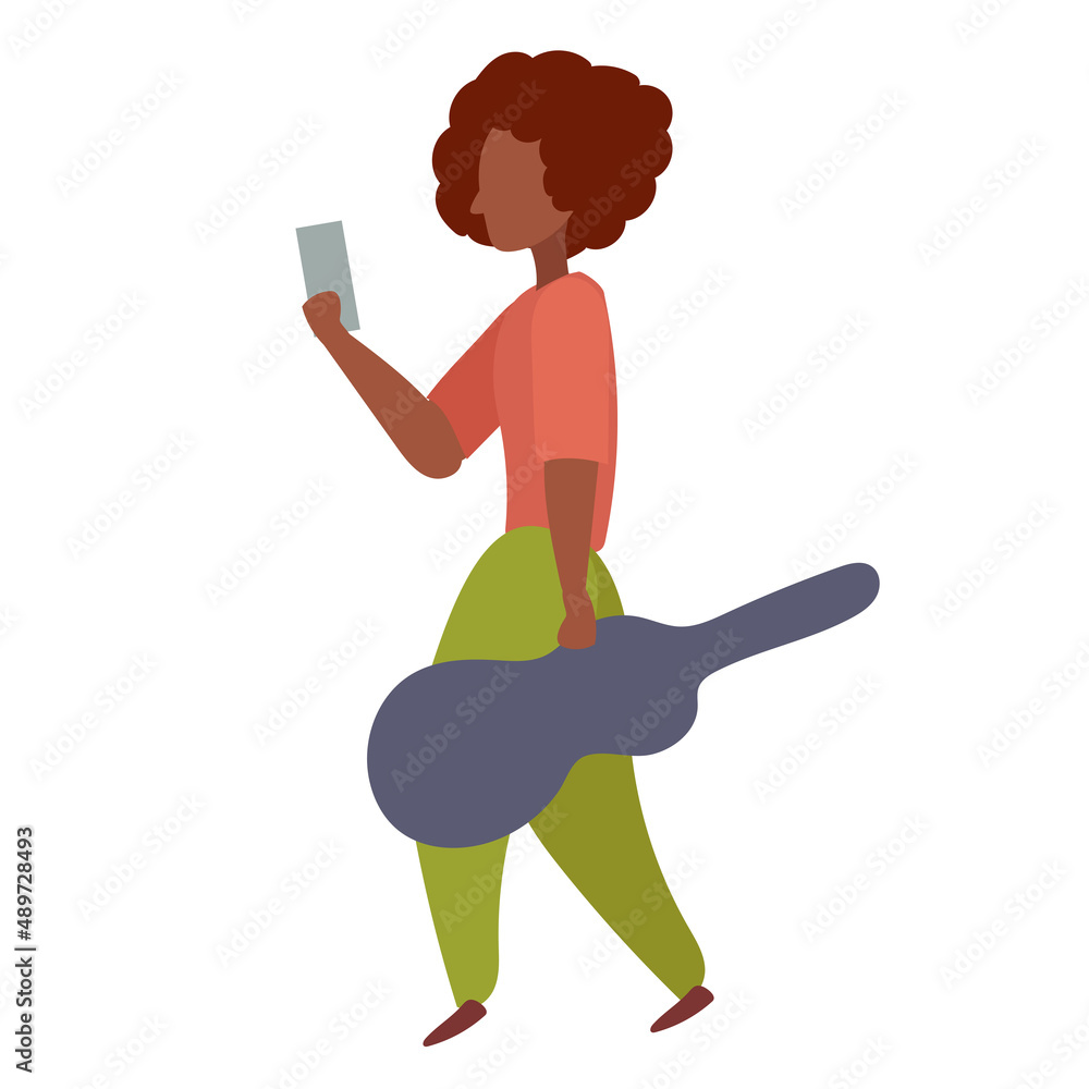 A man or woman is walking down the street. Set of different people in flat style. A simple drawing of a person. Vector illustration isolated on white background A man or woman is walking down the street. Set of different people in flat style. A simple drawing of a person. Vector illustration isolated on white background