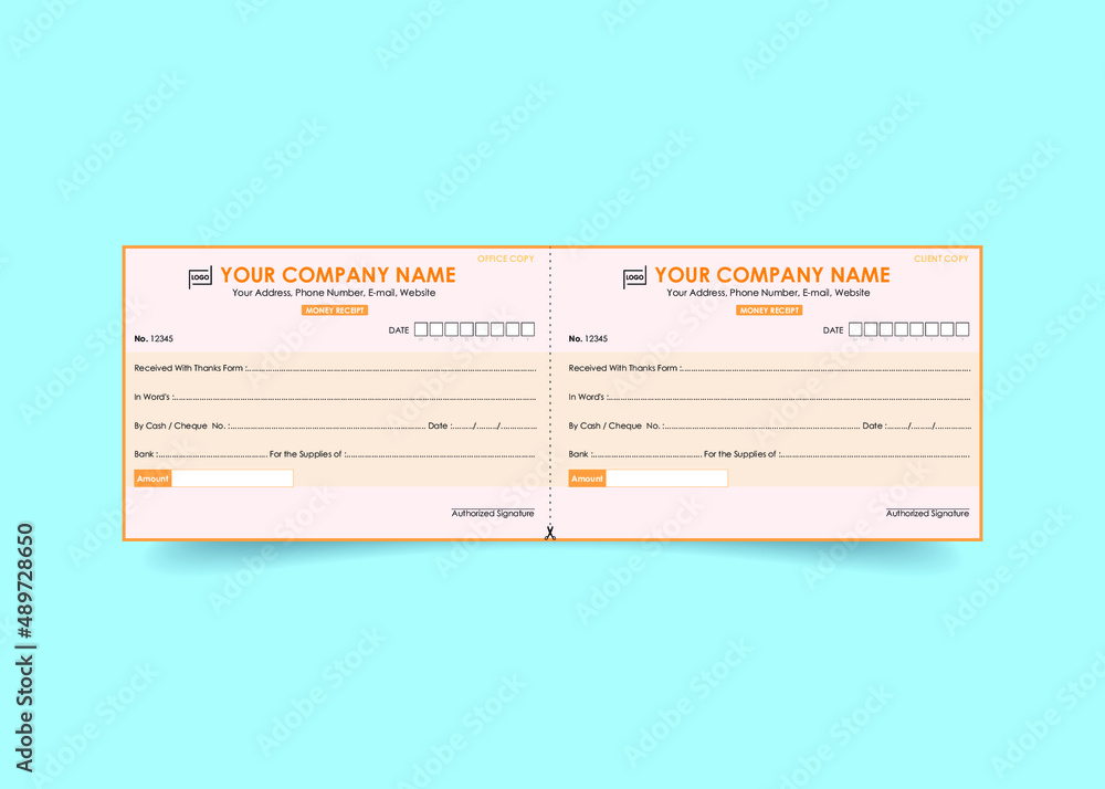 Money Receipt template vector design Premium Money Receipt template vector design Premium
