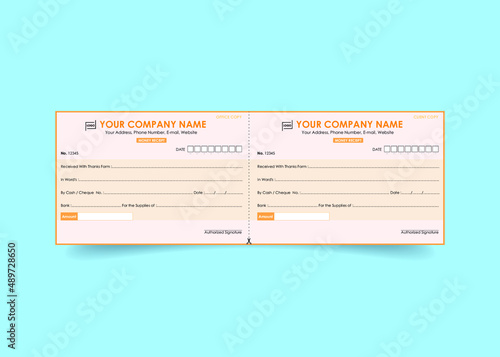 Money Receipt template vector design Premium