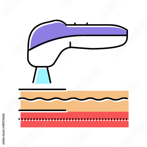 smoothing skin laser treatment color icon vector illustration